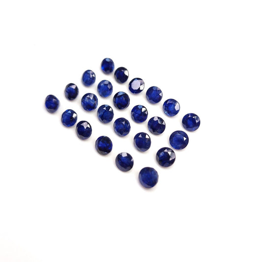 Natural Blue Sapphire 7mm Round Shape Certified Precious Loose Gemstone