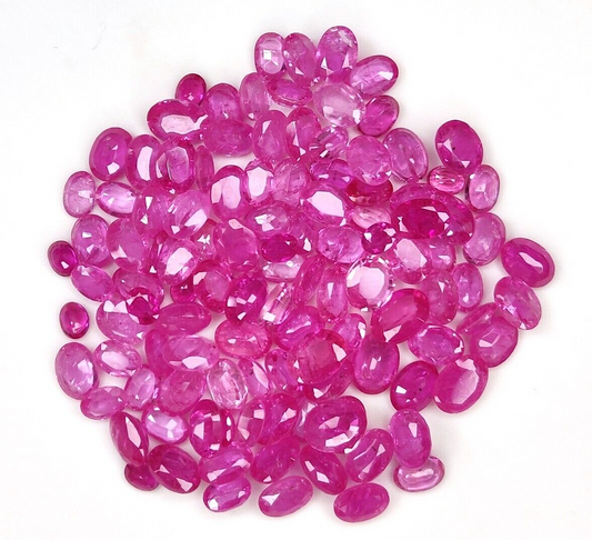 2 Pcs Natural Pink Sapphire 8x6mm Oval Precious Loose Gemstone For Jewelry Gifts