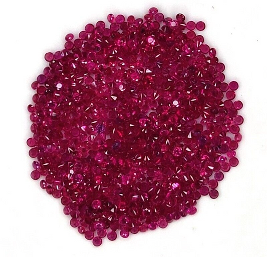 100 Pcs Natural Ruby Diamond Cut 1.3mm Lot Calibrated Precious Loose Gemstones
