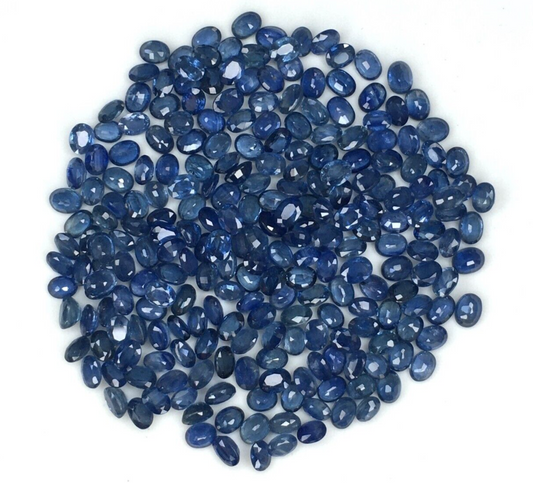 10 Pcs Natural Blue Sapphire 4x3mm Oval Shape Precious Loose Certified Gemstones