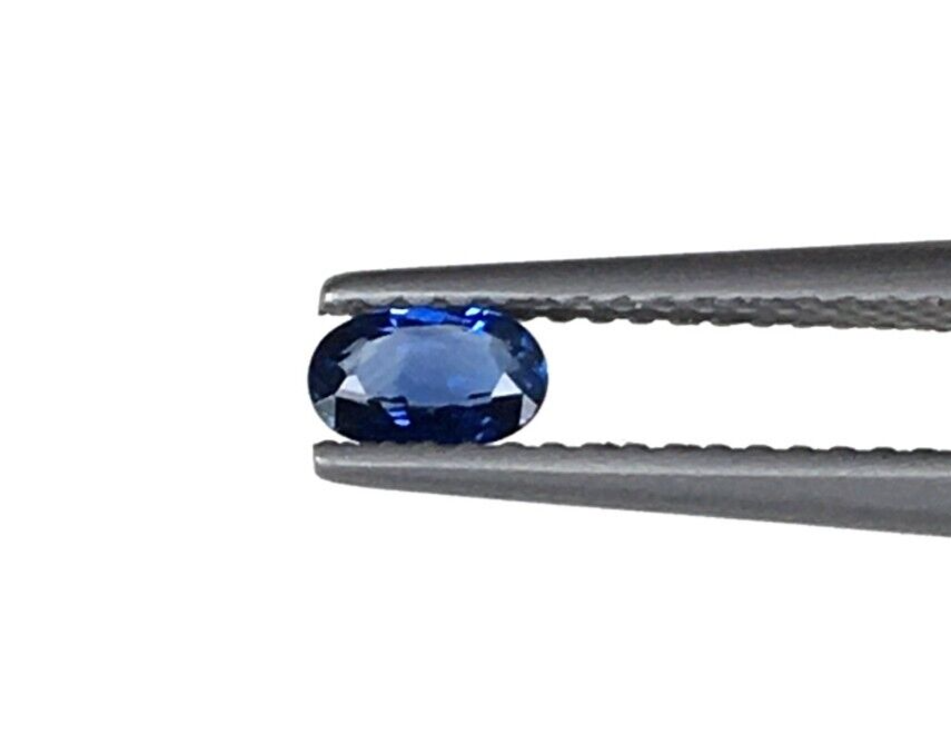 2 Pcs Natural Blue Sapphire 5x3mm Oval Loose Gemstone For Jewelry Making Gifts