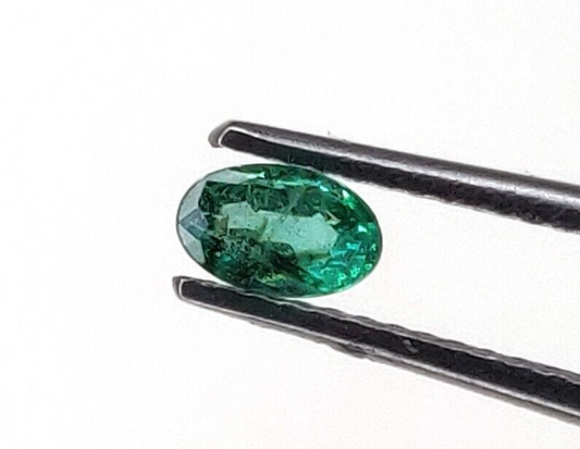 2 Pcs Natural Zambian Emerald 5x3mm Oval Precious Gemstones For Jewelry Making