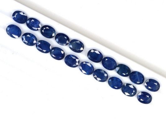 10 Pcs Natural Blue Sapphire 9x7mm Oval Shape Precious Luxury Loose Gemstone