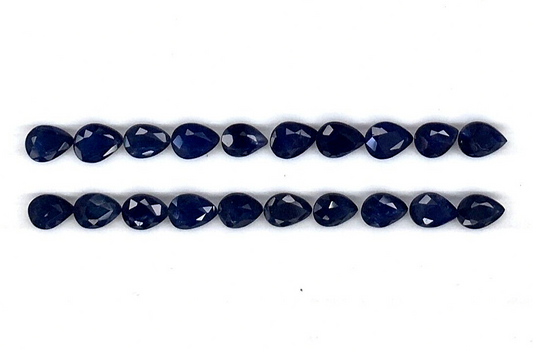 15 Pcs Natural Blue Sapphire 4x3mm Pear Shape Precious Loose Certified Gemstones