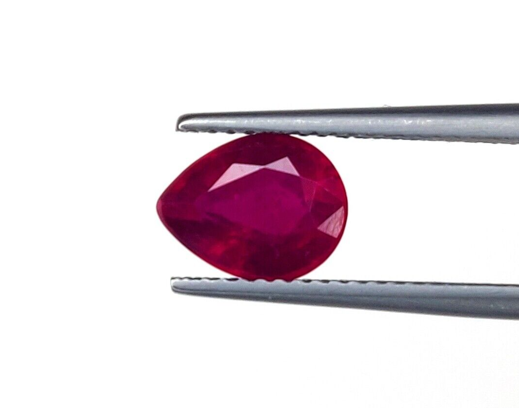 1 Pc Natural Ruby Top Quality 9x7mm Pear Shape Precious Loose Jewelry Gemstones
