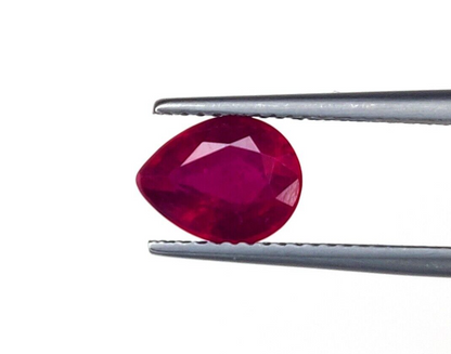 1 Pc Natural Ruby Top Quality 9x7mm Pear Shape Precious Loose Jewelry Gemstones