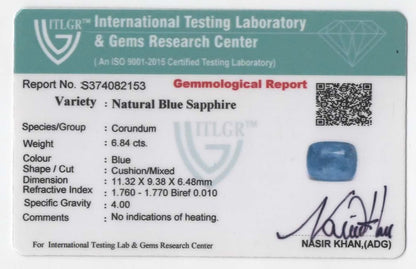 Natural Blue Sapphire | 6.84cts