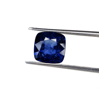 Natural Blue Sapphire - Diffuse Cushion Faceted Gemstone | 4.97cts