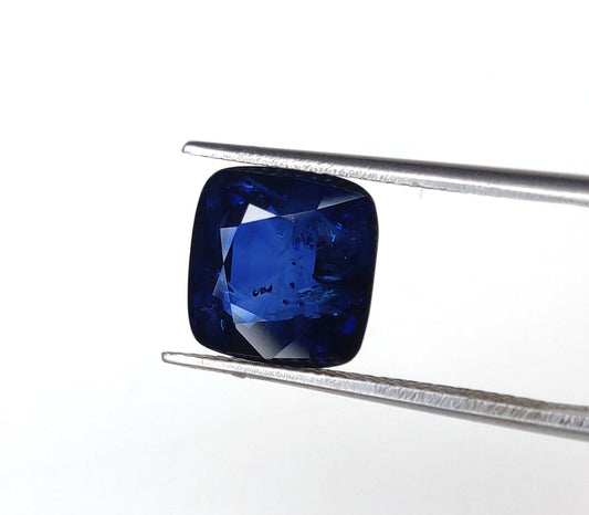 Natural Blue Sapphire - Diffuse Cushion Faceted Gemstone | 7cts