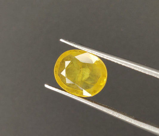 Natural Yellow Sapphire Oval Shape Loose Gemstones Best For Rings And Pendants | 3.92cts