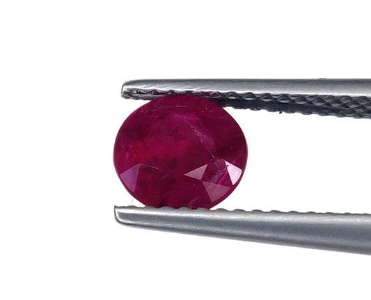 Natural Burma Pinkish Red Ruby Heated Round Shape Loose Gemstones For Engagement Rings | 1.28cts