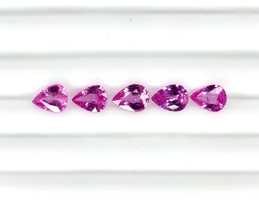 Natural Pink Sapphire Pear 7x5mm
