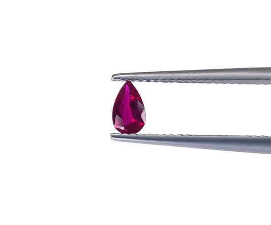 Natural Mozambique Ruby Pear 6x4mm