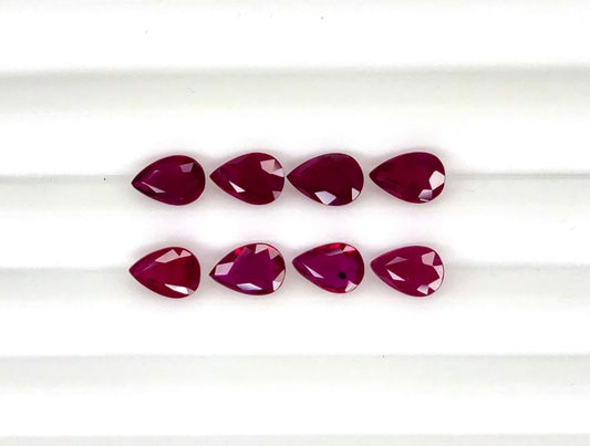 Natural Mozambique Ruby Pear 6x4mm
