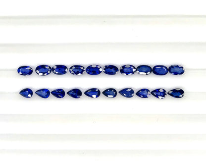 Natural Madagascar Blue Sapphire Oval & Pear 5x3mm