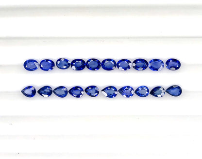 Natural Sri Lanka Blue Sapphire Oval & Pear 4x3mm