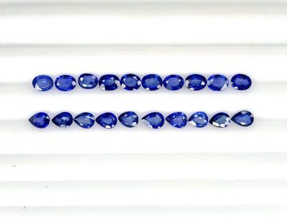 Natural Sri Lanka Blue Sapphire Oval & Pear 4x3mm