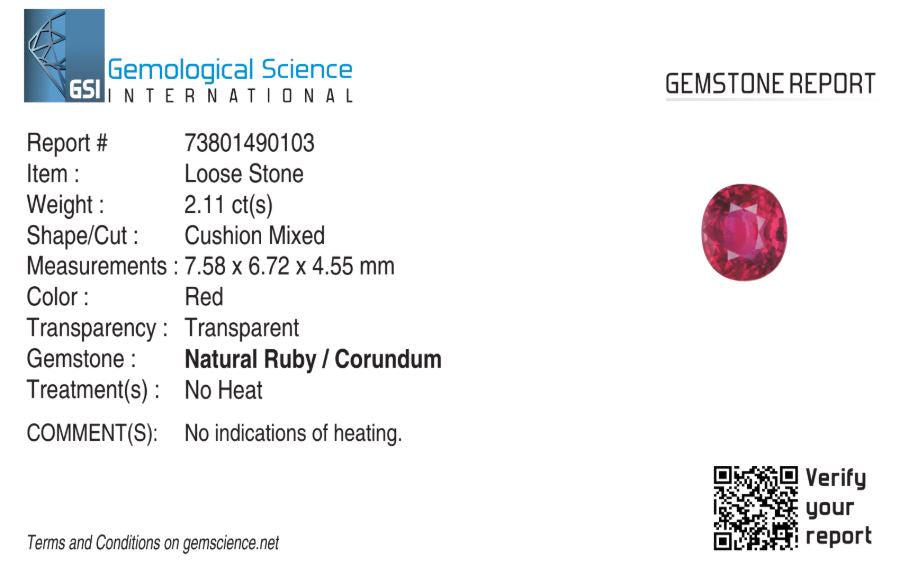 Natural Ruby Mozambique Oval 2.11 carat