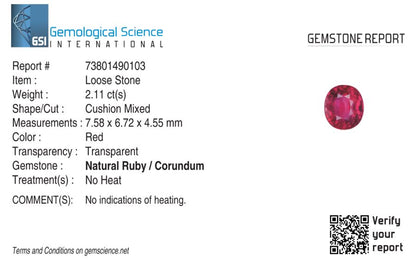 Natural Ruby Mozambique Oval 2.11 carat