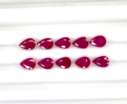 Natural Ruby Mozambique Pear 6x4 MM