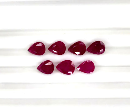 Natural Ruby Mozambique Pear 8x6 MM