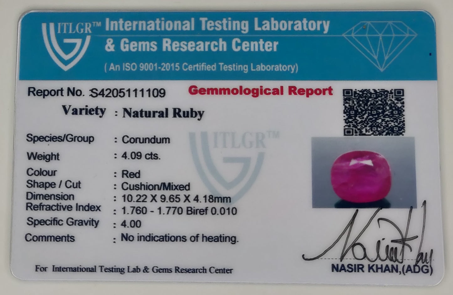 Natural Ruby Mozambique Oval 4.09 carat