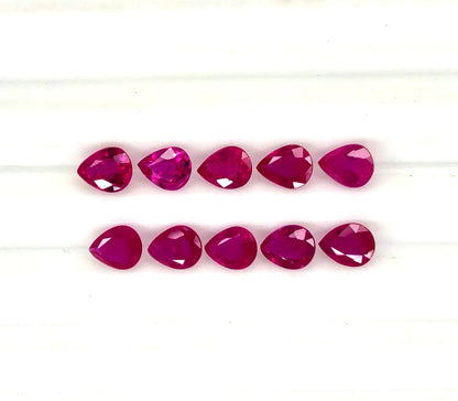 Natural Ruby Mozambique Pear 5x4 MM