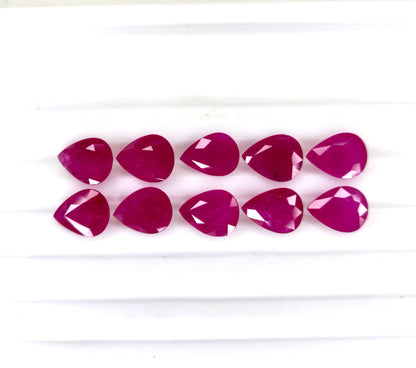 Natural Ruby Mozambique Pear 9x7 MM
