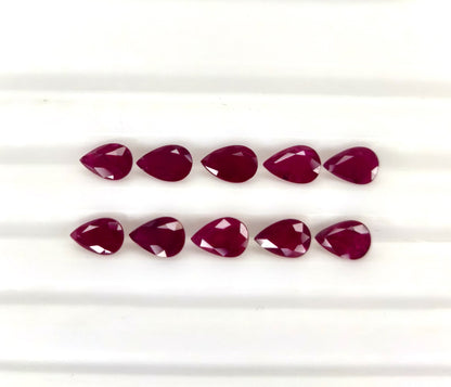 Natural Ruby Mozambique Pear 6x4 MM