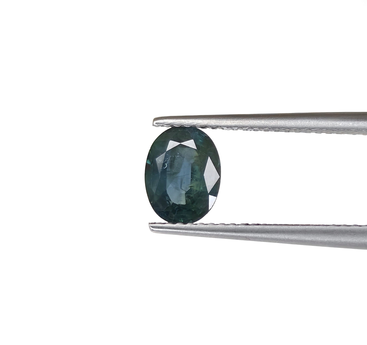 Natural Teal Sapphire Madagascar Oval 1.61 carat