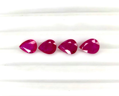 Natural Ruby Mozambique Pear 8x6 MM