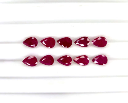 Natural Ruby Mozambique Pear 6x4 MM