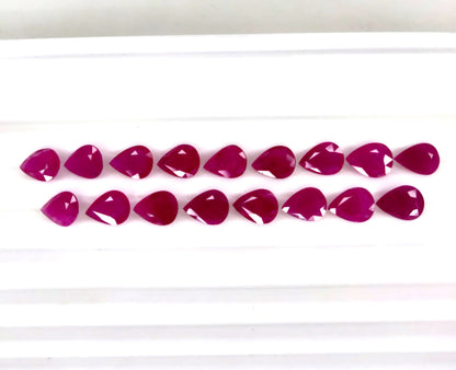 Natural Ruby Mozambique Pear 8x6 MM