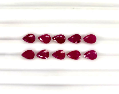 Natural Ruby Mozambique Pear 6x4 MM