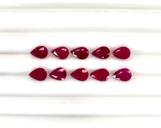 Natural Ruby Mozambique Pear 6x4 MM