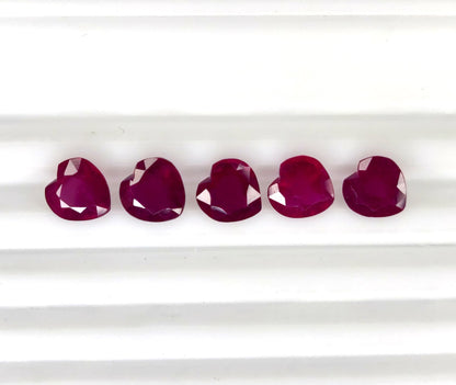 Natural Ruby Bangkok Heart 8 MM