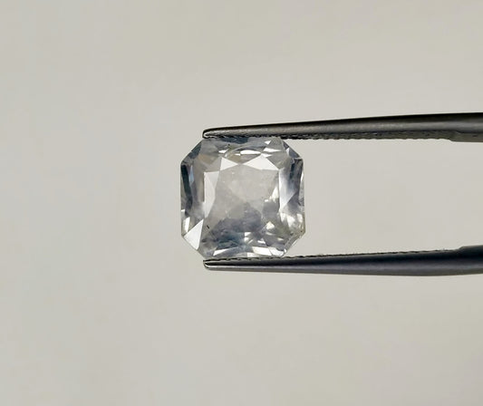 Natural White Sapphire Sri Lanka   Square  Octagon  5.46 carat