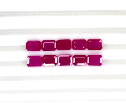 Natural Ruby Mozambique Octagon 7x5 MM