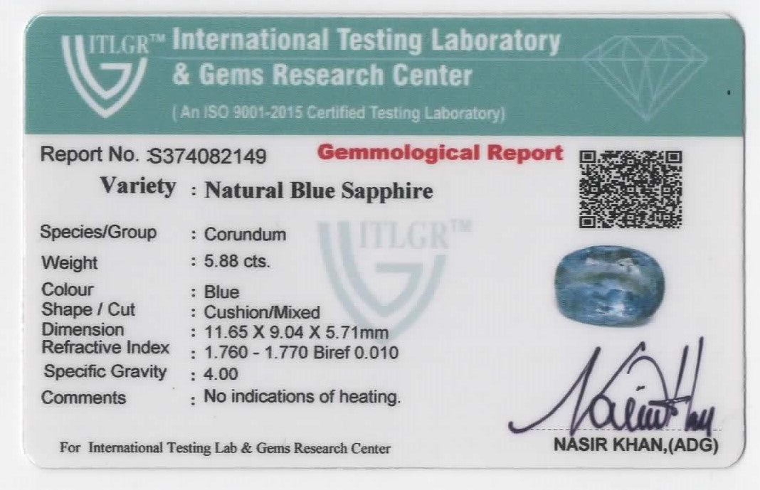 Natural Blue Sapphire Burma Oval 5.89 carat