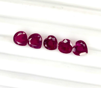 Natural Ruby Bangkok Heart 6 MM