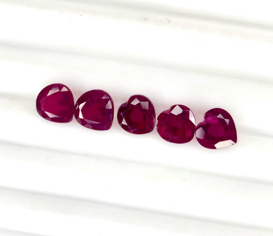 Natural Ruby Bangkok Heart 6 MM