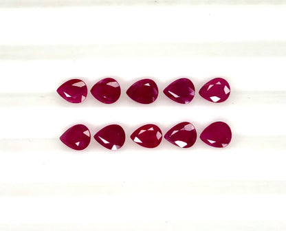 Natural Ruby Mozambique Pear 5x4 MM