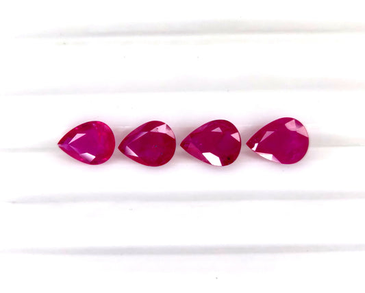 Natural Ruby Mozambique Pear 8x6 MM