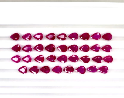 Natural Ruby Mozambique Pear 7x5 MM