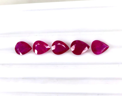 Natural Ruby Mozambique Pear 9x7 MM