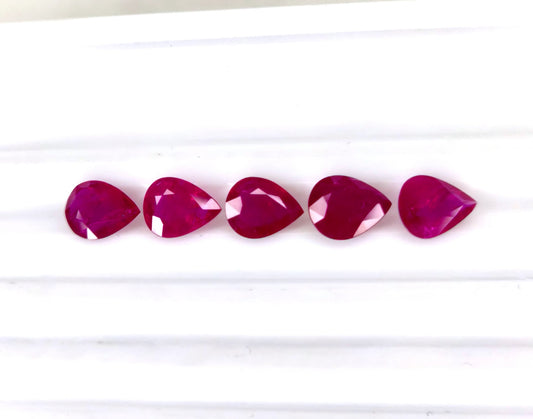 Natural Ruby Mozambique Pear 9x7 MM