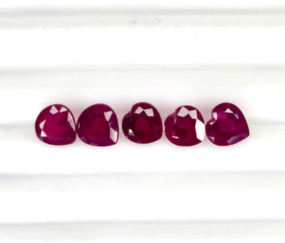 Natural Ruby Bangkok Heart 6 MM