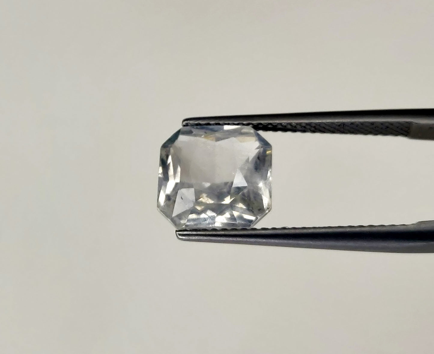 Natural White Sapphire Sri Lanka (Ceylon) Square Octagon 5.46 carat
