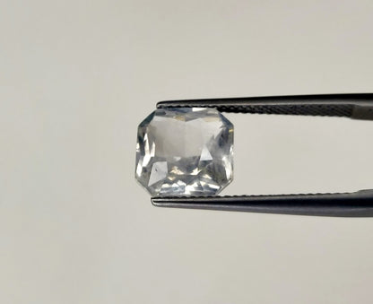 Natural White Sapphire Sri Lanka (Ceylon) Square Octagon 5.46 carat