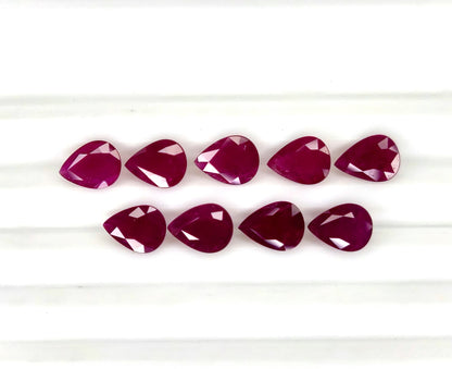 Natural Ruby Mozambique Pear 8x6 MM